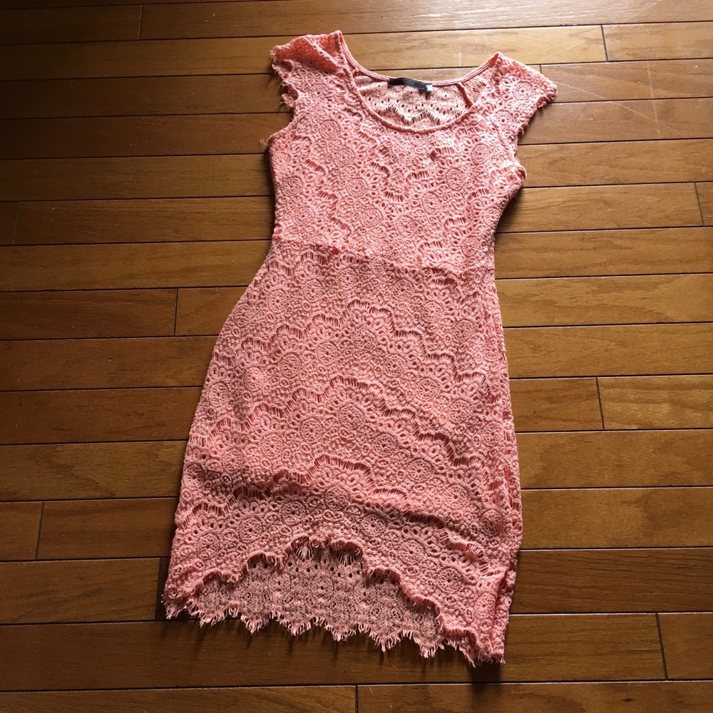 Dulcie coral lace dress